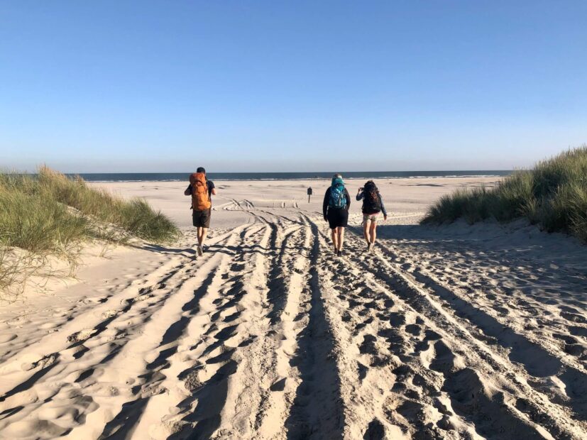 wandelen op het strand