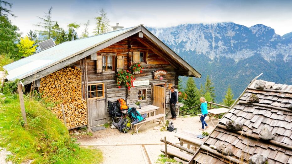 berghut in alpen slaapplek