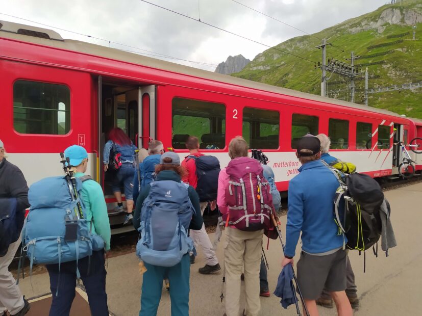 wandelaars bergtrein